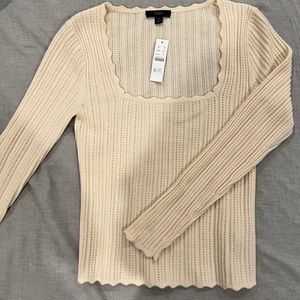 NWT J Crew Scalloped Sweater